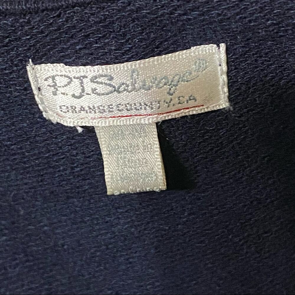 PJ Salvage Hoodie Jacket Size Medium Navy Blue Zip Front Shearling Lined Hood - Picture 9 of 11